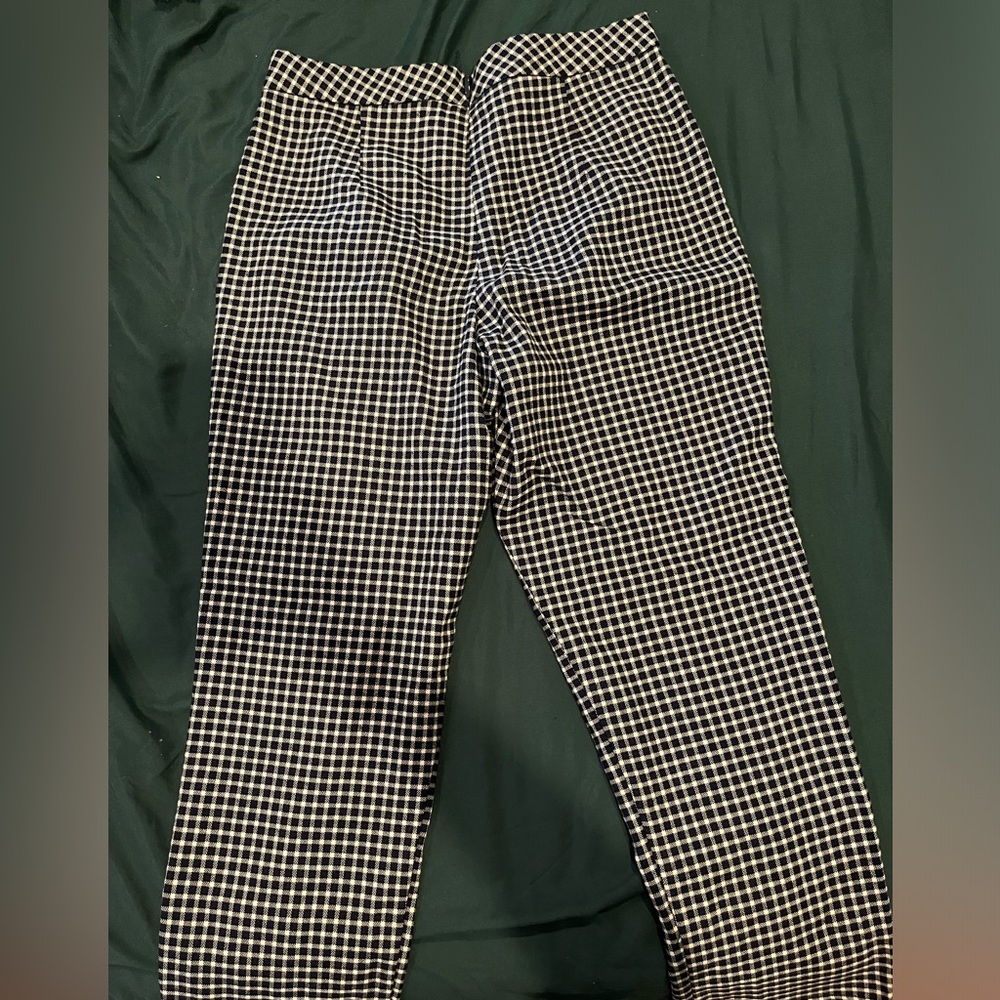 Navy and white checkered BCBG ankle length trousers - Picture 3 of 4
